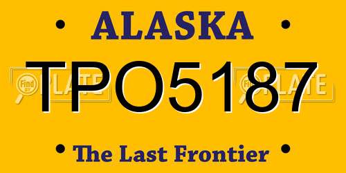 TPO5187 Alaska License Plate