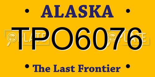 TPO6076 Alaska License Plate