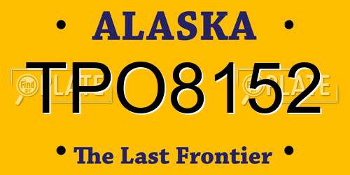 TPO8152 Alaska License Plate