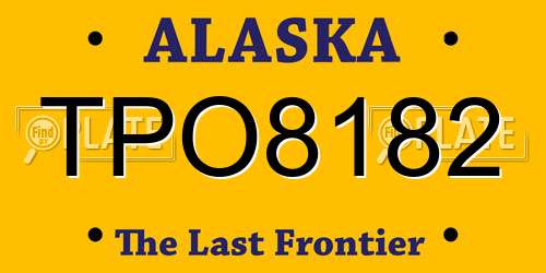 TPO8182 Alaska License Plate