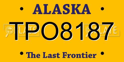TPO8187 Alaska License Plate