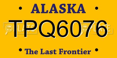 TPQ6076 Alaska License Plate