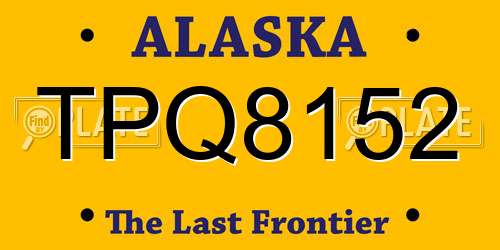 TPQ8152 Alaska License Plate