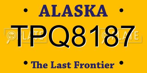TPQ8187 Alaska License Plate
