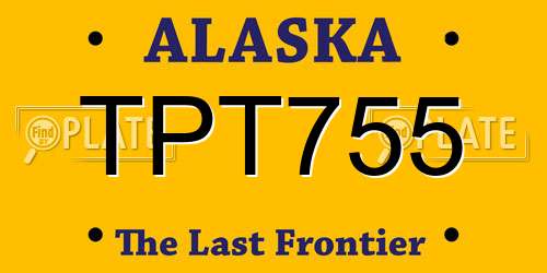 TPT755 Alaska License Plate
