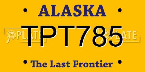 TPT785 Alaska License Plate