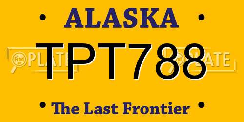 TPT788 Alaska License Plate