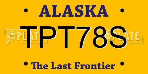 TPT78S Alaska License Plate