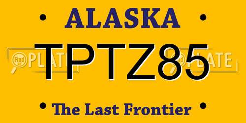 TPTZ85 Alaska License Plate
