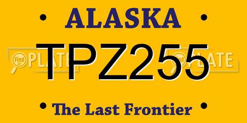 TPZ255 Alaska License Plate