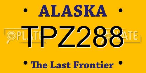 TPZ288 Alaska License Plate