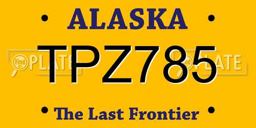 TPZ785 Alaska License Plate