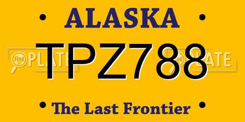 TPZ788 Alaska License Plate