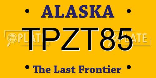 TPZT85 Alaska License Plate