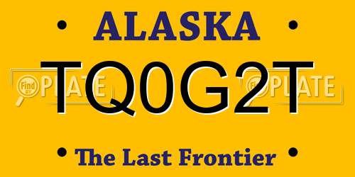 TQ0G2T Alaska License Plate