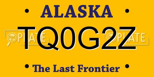 TQ0G2Z Alaska License Plate