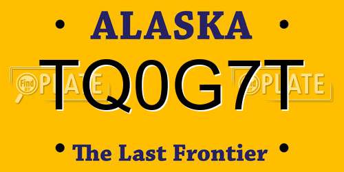 TQ0G7T Alaska License Plate