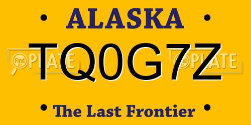 TQ0G7Z Alaska License Plate