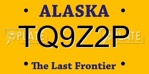 TQ9Z2P Alaska License Plate