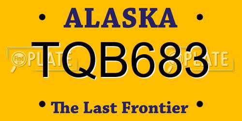 TQB683 Alaska License Plate