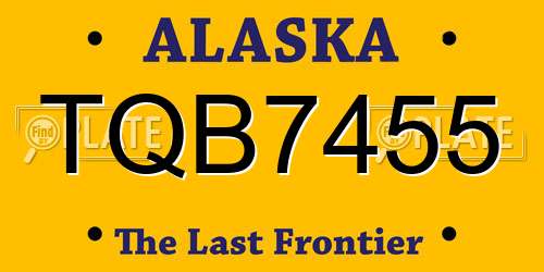 TQB7455 Alaska License Plate