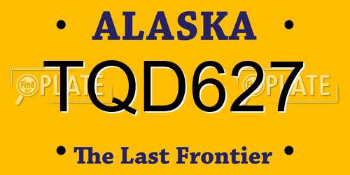 TQD627 Alaska License Plate
