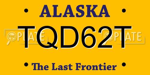 TQD62T Alaska License Plate
