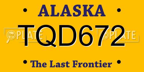 TQD672 Alaska License Plate