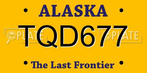 TQD677 Alaska License Plate