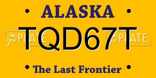TQD67T Alaska License Plate
