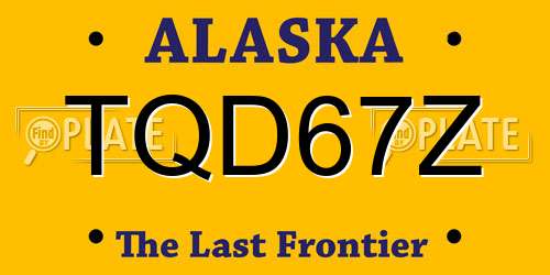 TQD67Z Alaska License Plate