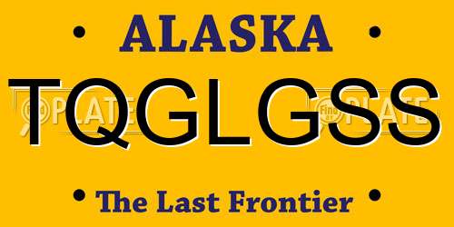 TQGLGSS Alaska License Plate
