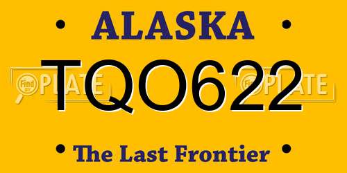 TQO622 Alaska License Plate