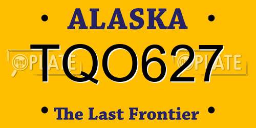 TQO627 Alaska License Plate