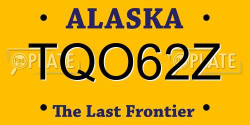 TQO62Z Alaska License Plate