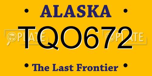 TQO672 Alaska License Plate