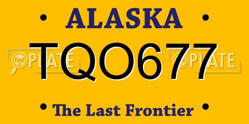 TQO677 Alaska License Plate