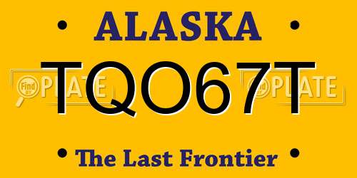 TQO67T Alaska License Plate