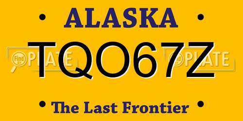 TQO67Z Alaska License Plate