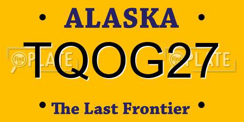 TQOG27 Alaska License Plate