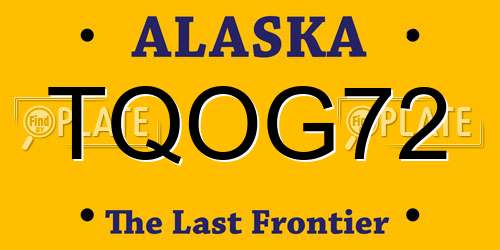 TQOG72 Alaska License Plate