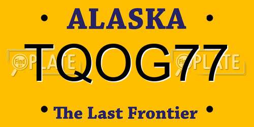 TQOG77 Alaska License Plate
