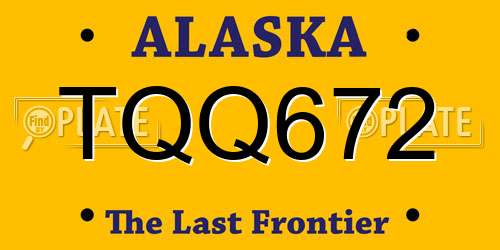TQQ672 Alaska License Plate