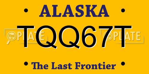 TQQ67T Alaska License Plate