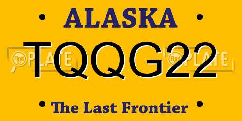 TQQG22 Alaska License Plate