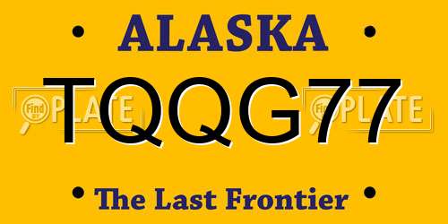 TQQG77 Alaska License Plate