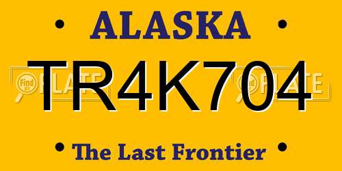 TR4K704 Alaska License Plate