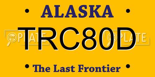 TRC80D Alaska License Plate