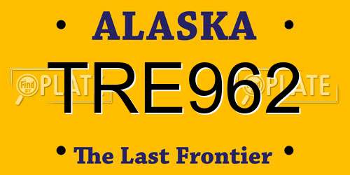 TRE962 Alaska License Plate