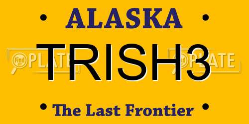 TRISH3 Alaska License Plate